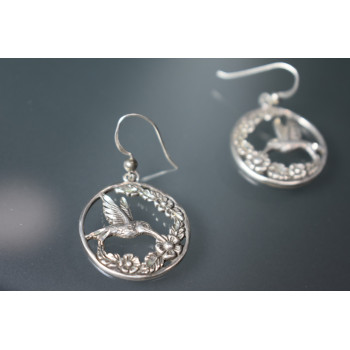 Sky Jewelry Винтажные серебряные серьги с Птицей