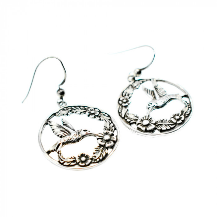 Sky Jewelry Винтажные серебряные серьги с Птицей