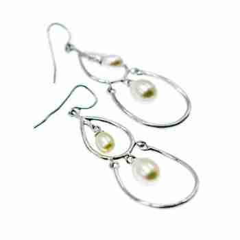 Sky Jewelry Роскошные серебряные серьги с Жемчугом