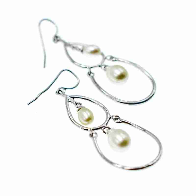 Sky Jewelry Роскошные серебряные серьги с Жемчугом