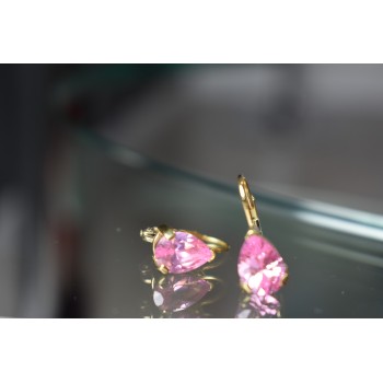 Sky Jewelry Серебряные серьги в позолоте с Морганитом