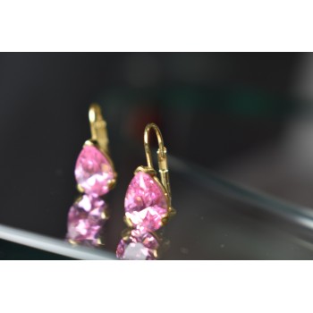 Sky Jewelry Серебряные серьги в позолоте с Морганитом