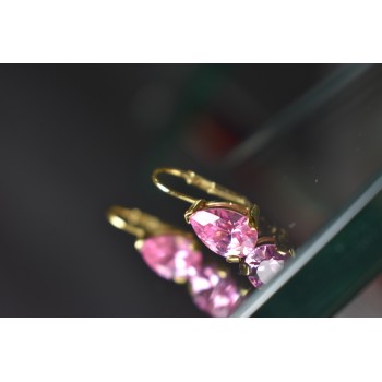 Sky Jewelry Серебряные серьги в позолоте с Морганитом