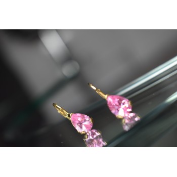 Sky Jewelry Серебряные серьги в позолоте с Морганитом