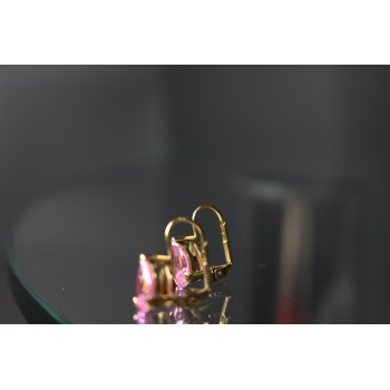 Sky Jewelry Серебряные серьги в позолоте с Морганитом