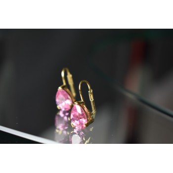 Sky Jewelry Серебряные серьги в позолоте с Морганитом