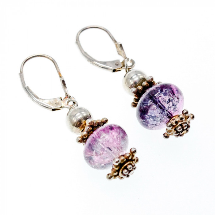 Sky Jewelry Серебряные серьги 925 пробы с Аметистом