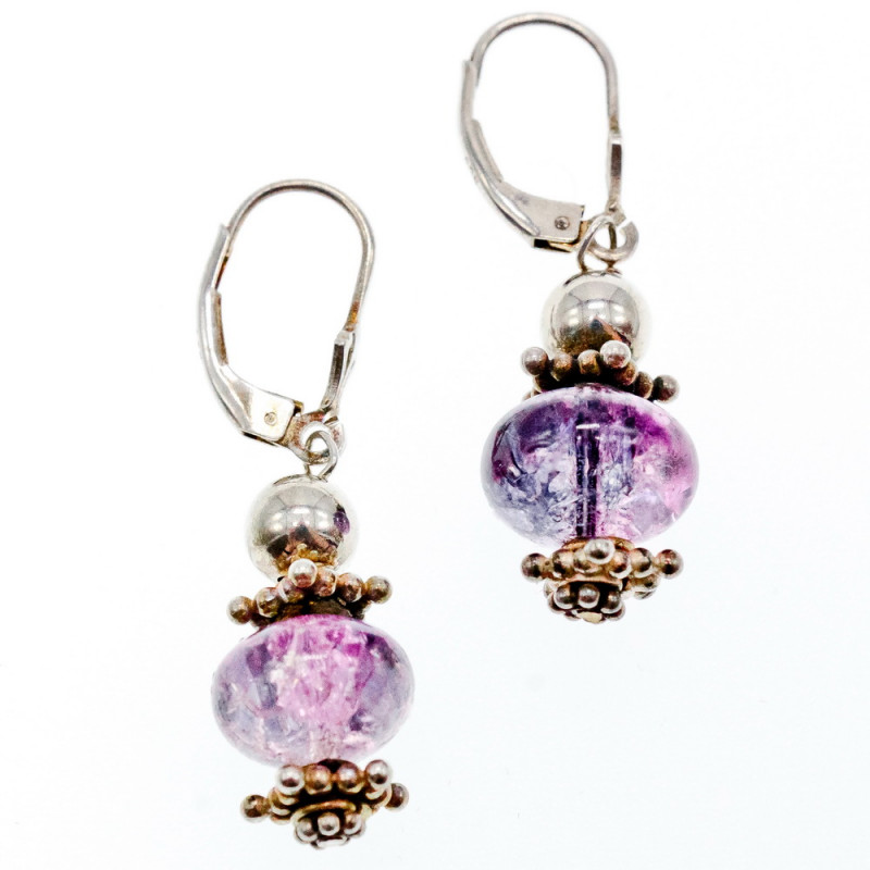 Sky Jewelry Серебряные серьги 925 пробы с Аметистом