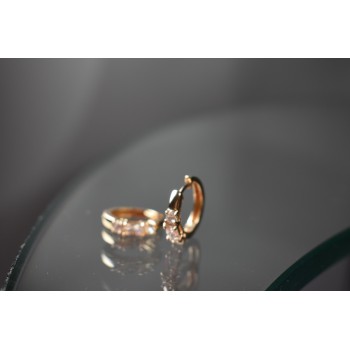 Sky Jewelry Серебряные серьги в позолоте с фианитами 925 проба