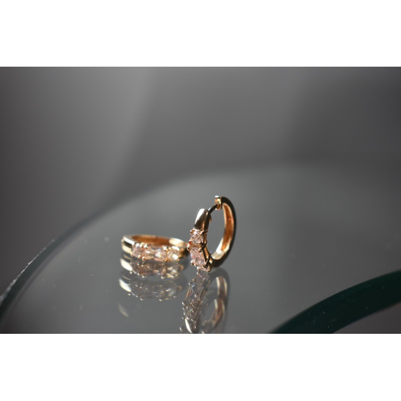 Sky Jewelry Серебряные серьги в позолоте с фианитами 925 проба