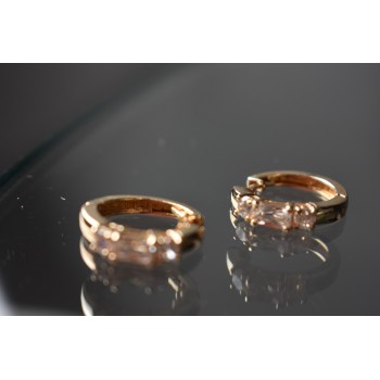 Sky Jewelry Серебряные серьги в позолоте с фианитами 925 проба