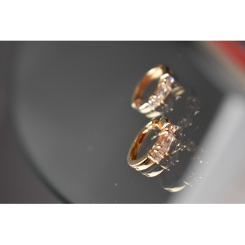 Sky Jewelry Серебряные серьги в позолоте с фианитами 925 проба