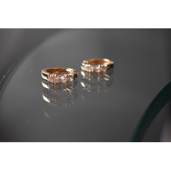 Sky Jewelry Серебряные серьги в позолоте с фианитами 925 проба