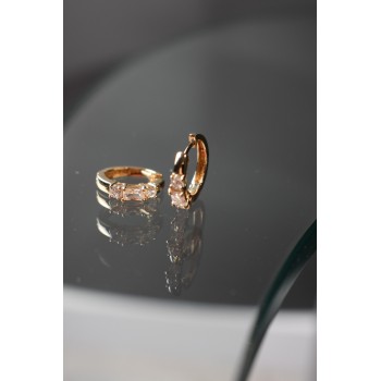 Sky Jewelry Серебряные серьги в позолоте с фианитами 925 проба