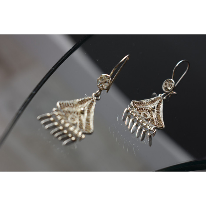 Sky Jewelry Элегантные винтажные серьги 925 проба