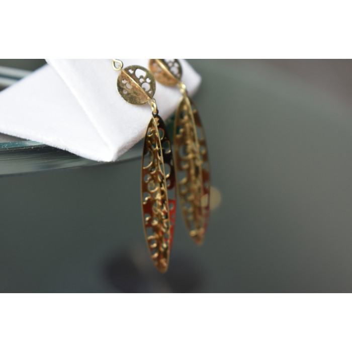 Sky Jewelry Серебряные серьги 925 пробы в позолоте 14К (585 проба) Italy Milor