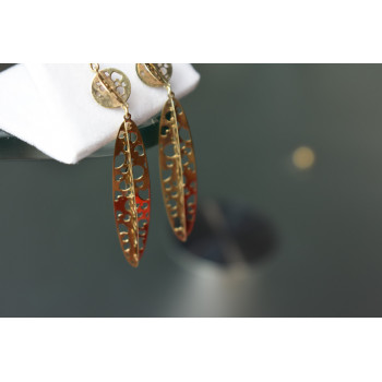 Sky Jewelry Серебряные серьги 925 пробы в позолоте 14К (585 проба) Italy Milor