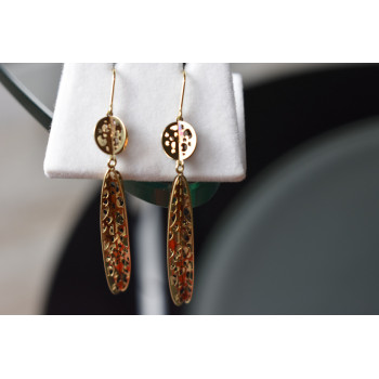 Sky Jewelry Серебряные серьги 925 пробы в позолоте 14К (585 проба) Italy Milor