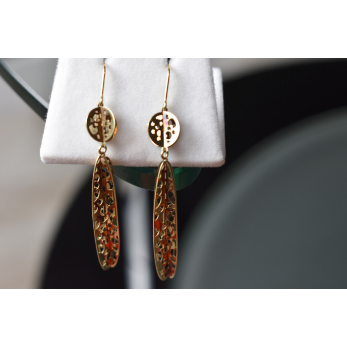 Sky Jewelry Серебряные серьги 925 пробы в позолоте 14К (585 проба) Italy Milor