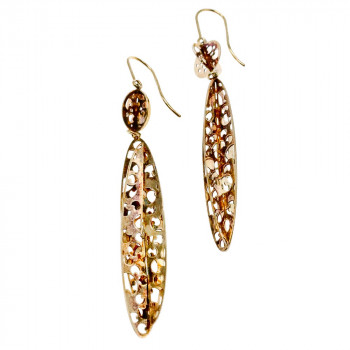 Sky Jewelry Серебряные серьги 925 пробы в позолоте 14К (585 проба) Italy Milor