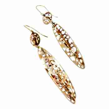 Sky Jewelry Серебряные серьги 925 пробы в позолоте 14К (585 проба) Italy Milor