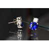 Sky Jewelry Серебряные серьги-гвоздики с камнем Сапфировая Шпинель и фианитом