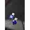 Sky Jewelry Серебряные серьги-гвоздики с камнем Сапфировая Шпинель и фианитом