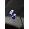 Sky Jewelry Серебряные серьги-гвоздики с камнем Сапфировая Шпинель и фианитом
