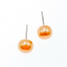 Sky Jewelry Серебряные серьги-гвоздики  с жемчугом оранжевого цвета