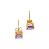 Sky Jewelry Золотые серьги-гвоздики с Аметистом
