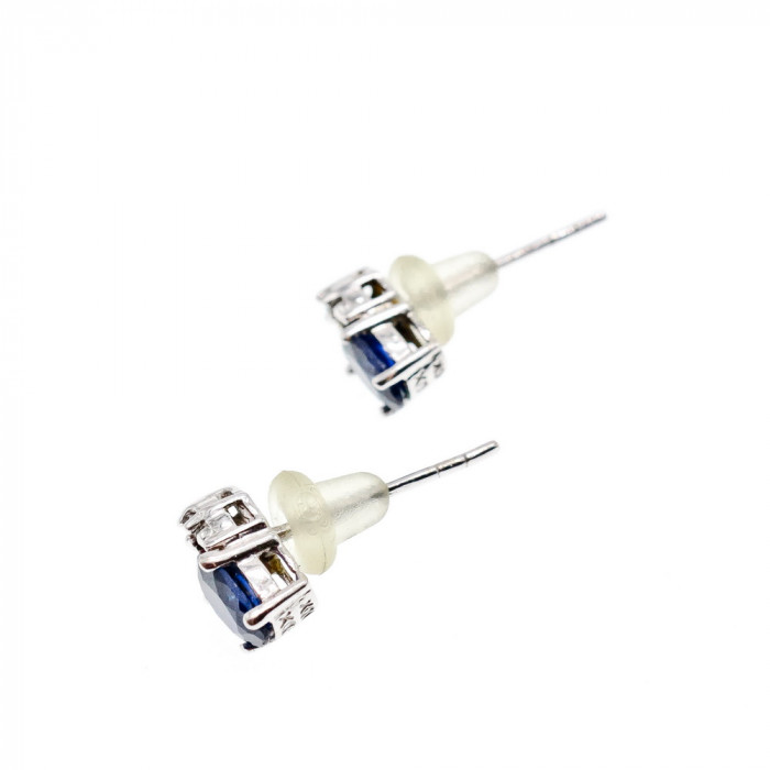 Sky Jewelry Золотые серьги-гвоздики с камнем Лондон Топаз и бриллиантами