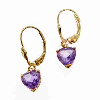 Sky Jewelry Золотые серьги 14К (585 проба) с Аметистом