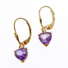 Sky Jewelry Золотые серьги 14К (585 проба) с Аметистом