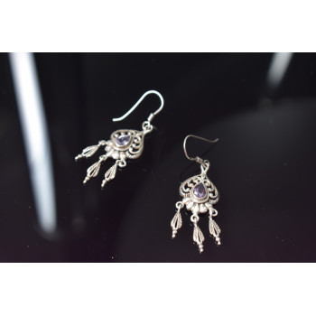 Sky Jewelry Винтажные серебряные серьги с Аметистом