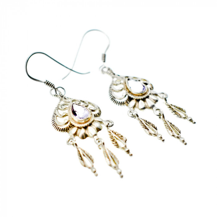 Sky Jewelry Винтажные серебряные серьги с Аметистом