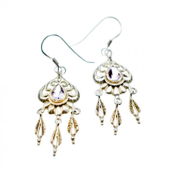 Sky Jewelry Винтажные серебряные серьги с Аметистом