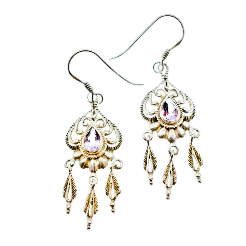 Sky Jewelry Винтажные серебряные серьги с Аметистом