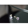 Sky Jewelry Серебряные серьги-гвоздики с сиреневым фианитом