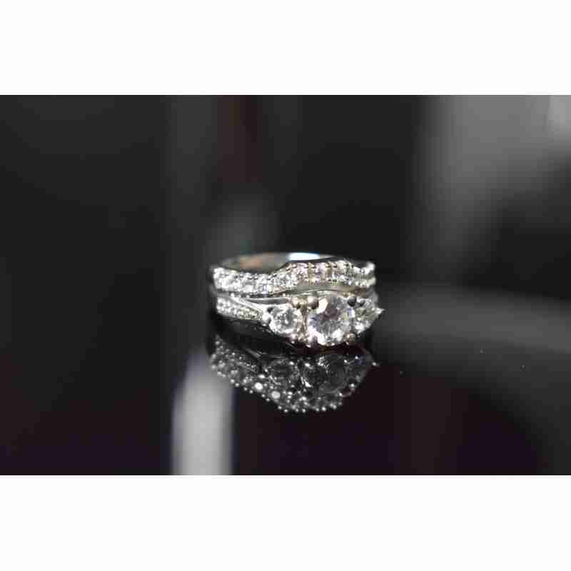 Sky Jewelry Серебряное двойное  кольцо 925 пробы с фианитами