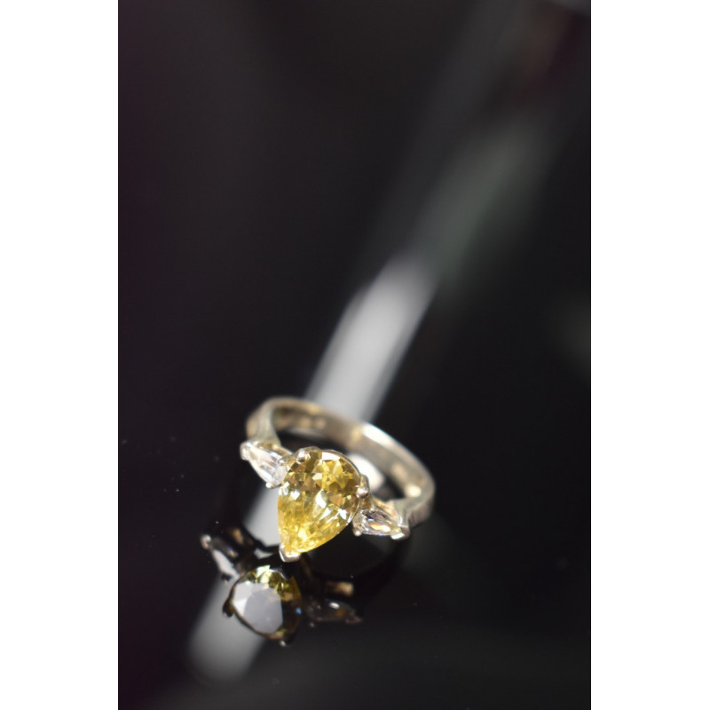 Sky Jewelry Серебряное кольцо 925 проба с Желтым фианитом