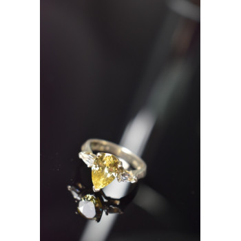 Sky Jewelry Серебряное кольцо 925 проба с Желтым фианитом