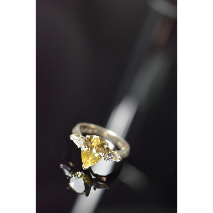 Sky Jewelry Серебряное кольцо 925 проба с Желтым фианитом
