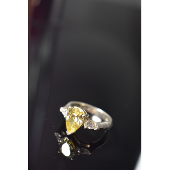 Sky Jewelry Серебряное кольцо 925 проба с Желтым фианитом