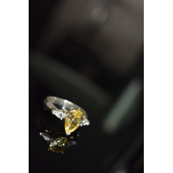 Sky Jewelry Серебряное кольцо 925 проба с Желтым фианитом