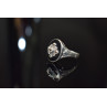 Sky Jewelry Серебряное кольцо 925 пробы с черной эмалью и камнями Шпинель