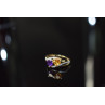 Sky Jewelry Золотое кольцо 10К (417 проба) с Аметистом и Гелиодором