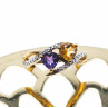Sky Jewelry Золотое кольцо 10К (417 проба) с Аметистом и Гелиодором