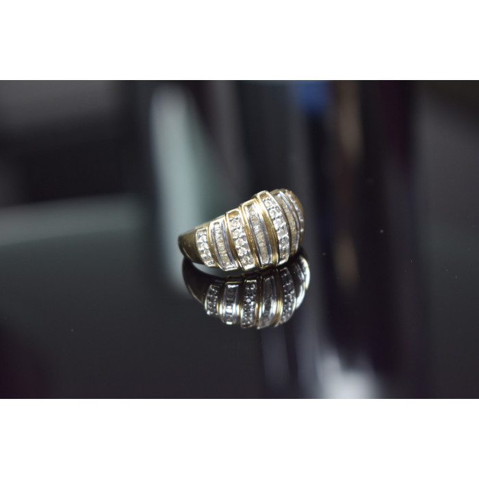 Sky Jewelry Золотое кольцо 10К (417 проба) с бриллиантами