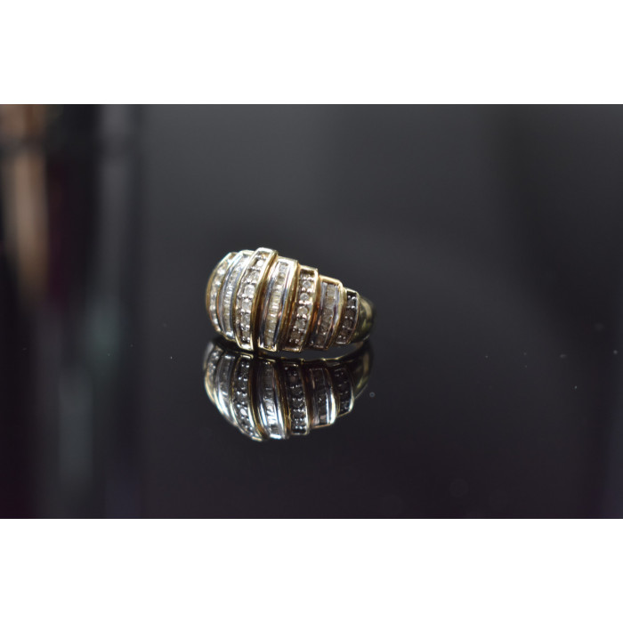 Sky Jewelry Золотое кольцо 10К (417 проба) с бриллиантами