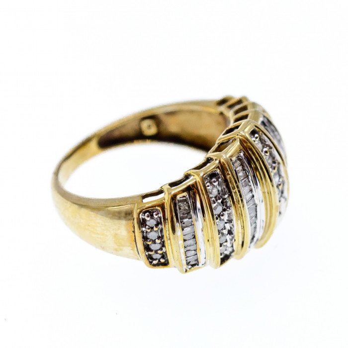 Sky Jewelry Золотое кольцо 10К (417 проба) с бриллиантами